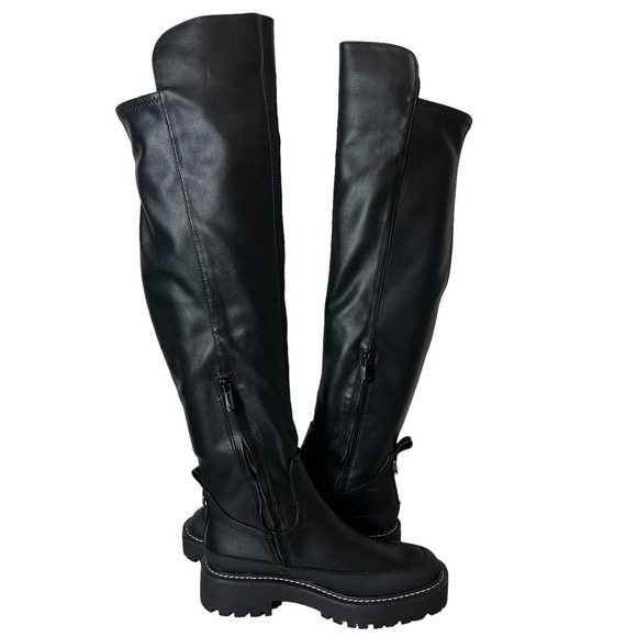 SAM EDELMAN LERUE LUG SOLE FAUX LEATHER HIGH SHAFT OVER KNEE BOOT 6.5, 7.5 NWOB - Picture 9 of 16